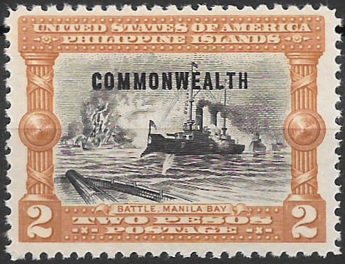 1939 1938-40 overprints  - Battle of Manila Bay in 1898