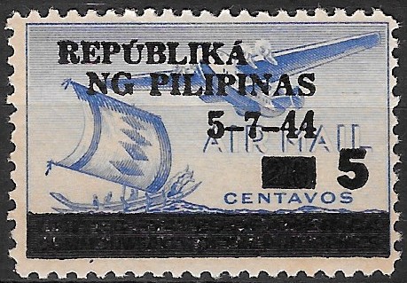 Philippine Air Mail Stamp from 1944 - Moro Vinta and Clipper