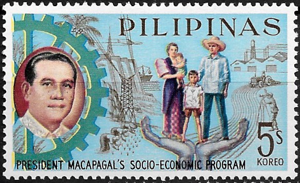 1963 President Macapagal's 5-year Socioeconomic Program  - Pres. Macapagal and Filipino family