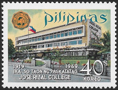 Philippine Commemorative Stamp from 1969 - 50th anniversary of Jose Rizal college