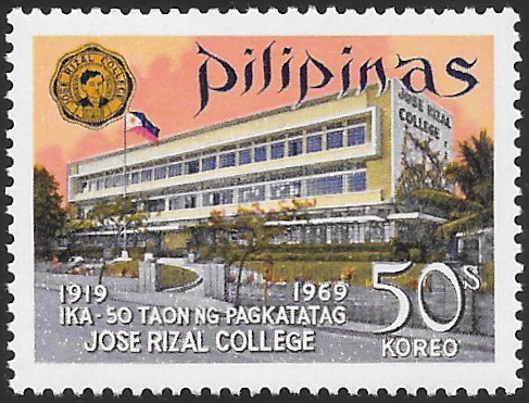 Philippine Commemorative Stamp from 1969 - 50th anniversary of Jose Rizal college