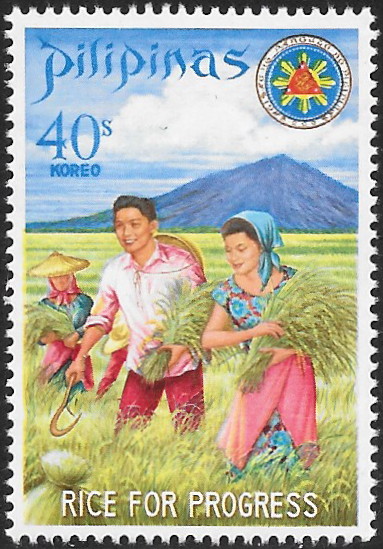 Philippine Commemorative Stamp from 1969 - Rice for Progress