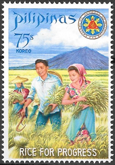 Philippine Commemorative Stamp from 1969 - Rice for Progress