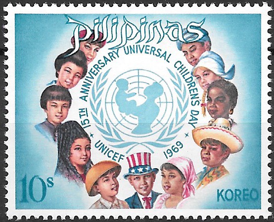 Philippine Commemorative Stamp from 1969 - 15th Anniversary Of Universal Children‘s Day