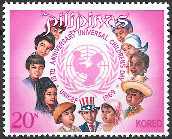 Philippine Commemorative Stamp from 1969 - 15th Anniversary Of Universal Children‘s Day