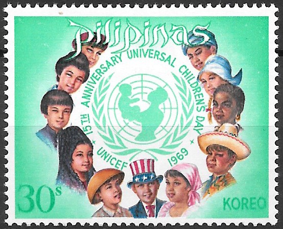 Philippine Commemorative Stamp from 1969 - 15th Anniversary Of Universal Children‘s Day