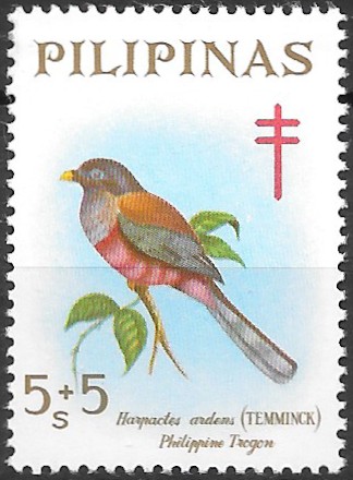 Philippine Postal Tax Stamp from 1969 - Fight against tuberculosis - Native Birds