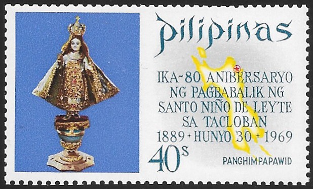 Philippine Air Mail Stamp from 1969 - Holy Child of Leyte