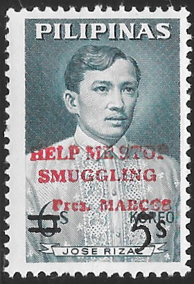 1973 José Rizal (1861-1896)  - Jose Rizal - Anti-Smuggling (surcharge)