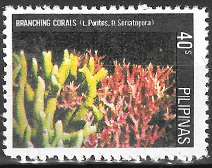 1981 Corals  - Finger Coral (<i>Porites</i>), Bird