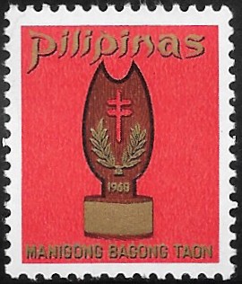 1968 Christmas seal in red