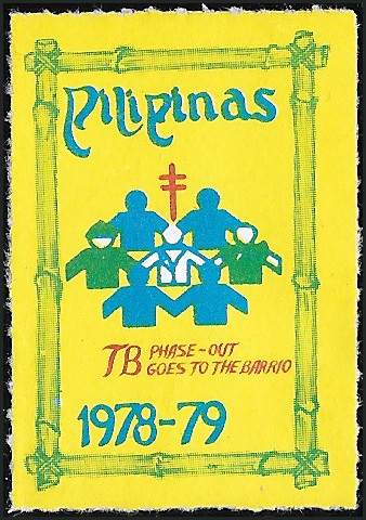 1978 Christmas seal in a simple design in yellow