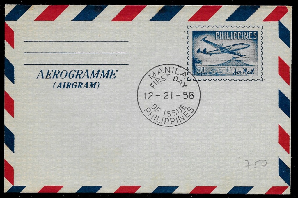 1956 Aerogramme, unused