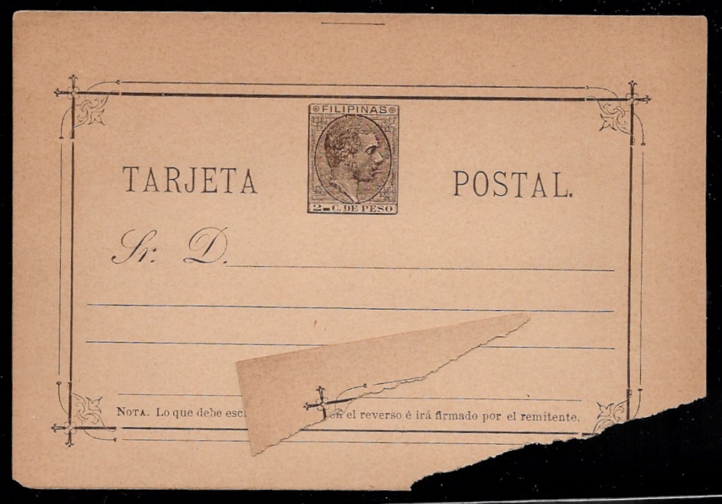 1889 - Alfonso XIII - 2 centavo Philippine Postcard