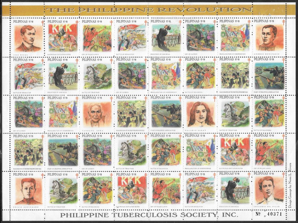 Complete sheet of Christmas Seals from the Philippines - 1997